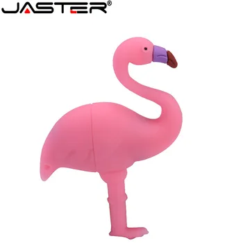 JASTER Cartoon Zvierat flamingo USB Flash Disk Silica gel USB 2.0 4GB/8GB/16GB/32GB/64GB Darček Pero Jednotky Skutočná Kapacita USB kľúča