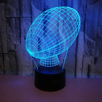 3D Rugby LED Nočné Svetlo Akcie Obrázok 7 Farieb Zmeniť Dotyk Optické Ilúzie, stolná Lampa Domáce Dekorácie Darček Dropshipping