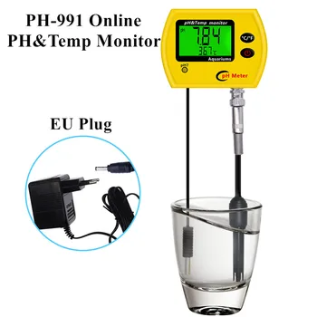 PH-991Online PH&Temp Monitora Digitálny PH Meter Elektródy Analyzer Acidimeter Akvárium Hydroponics Kvality Pitnej Vody Monitor