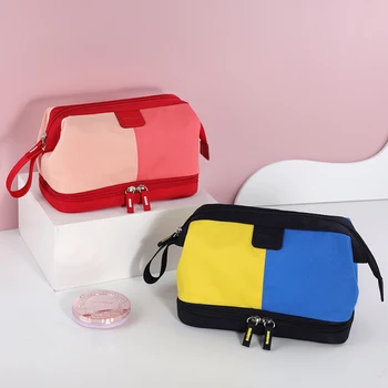 Cestovné kozmetické organizátor tašky Nepremokavé toaletná taška Prenosná, aby do vrecka, Bočné vrecko pre dámy make-up tašky, Módne make-up prípade