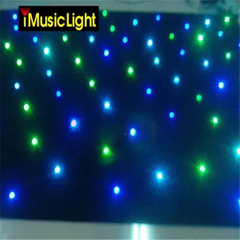 Doprava zadarmo 4mx5m Ohňovzdorné RGB 3in1 Starcloth Sparkley Prikryť LED Star Handričkou Pozadie vrátane Regulátora