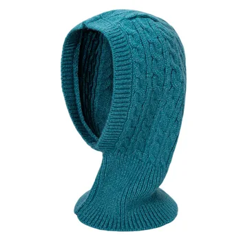Cezhraničné novú šatku klobúk all-in-one zime teplé farbou twisted pletený sveter pulóver jeden-na-jeden klobúk