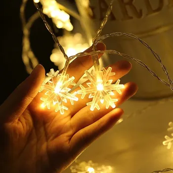 Snowflake LED Reťazec Svetlá Rozprávkových Svetiel USB/batériový Ulici Garland Lampa Nový Rok Vianočný Stromček strana 2023 dekorácie