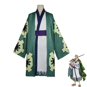 Anime JEDEN KUS Roronoa Zoro Cosplay Kostým Kimono Súradnice Karneval, Halloween ComiCon Jednotné Pre Mužov