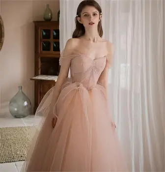 Princezná Milú Ramena Prom Šaty Elegantné Backless Večerné Šaty Tylu Dĺžka Podlahy Strany Vestidos De Noche 2023