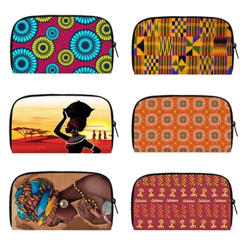 Afro Tribal Etika Kvet Peňaženky Africkej Ženy, Peniaze V Kabelke Afrike Tradičné Tlač Kľúč, Taška Kreditnej Karty, Držiak Na Šperky Organizátor