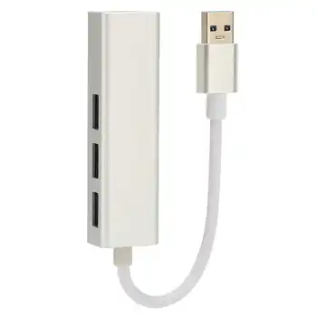 USB3.0 Ethernetový Adaptér s RJ45 Ethernet Port 5Gbps 3 USB3.0 Porty Podporujú 10M 100M 1000Mbps Ethernet Adaptér pre OS Notebook