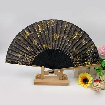10pcs Čínsky, Japonský Štýl Zlato Posypeme Skladacie Ventilátor Bambusu Tanec Svadobný Dar Domova Trblietavé Strane Ventilátor
