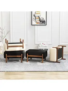 Moderný minimalistický tvorivé námestie masívu stolice Nordic gauč stolice deti zmena topánky stolice pedál kožené stolice