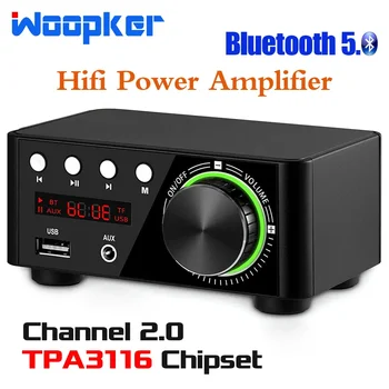 Bluetooth 5.0 HIFI Zosilňovač 50Wx2 Tpa3116 Kanál 2.0 Domov Auto Digitálny Audio AMP USB U-disK TF Prehrávač Hudby