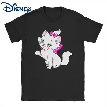 Aristocats Roztomilé Mačka Hrá S Očami, T Košele pre Mužov, Ženy, 100% Bavlna Humor T-Shirts Disney Tričko Tričko Topy Plus Veľkosť