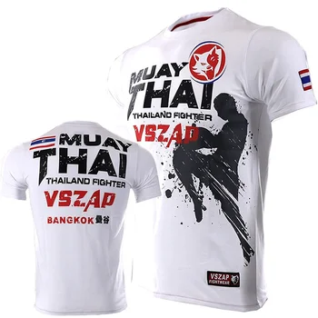 Muay Thai pánske Tričko Lete Priedušný rýchloschnúci Beží Fitness Športové Krátke Vonkajšie Boxerský Zápas Tepláky Topy & Tees