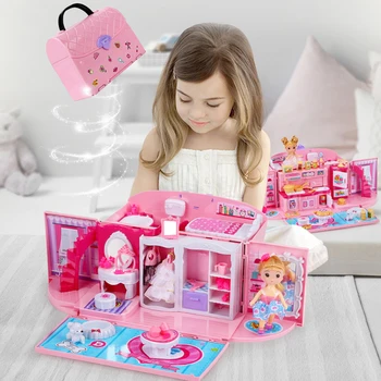 Miniatúrne Príslušenstvo Roztomilý domček pre bábiky Nové Dievčatá, Hračky Diy Doll House kabelka Nábytok Darček k Narodeninám Dom Hračky pre Deti,