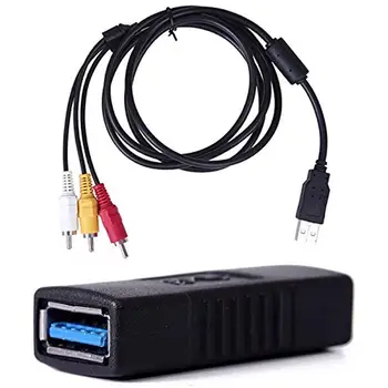 RCA, na pripojenie USB Audio/Video A/V Videokamera Kábel pre TV/PC + USB 3.0 F/F Adaptér