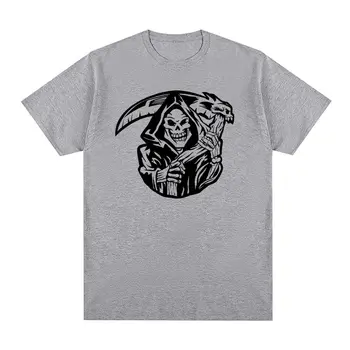 Dopredu Pripomienky Skupiny Vintage T-shirt Smrti Kostra Satan Retro Grafika Bavlna Mužov tričko Nové Tee Tričko Dámske Topy
