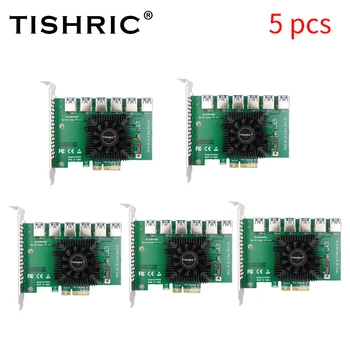 5/10PCS TISHRIC PCI Express Násobiteľ GPU 4X PCI E 1 Až 6 USB3.0 Adaptéra PCI Express x16 Karty PCIE Podstavec Pre Video Karty Ťažba