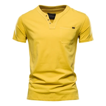 Letné Japonské bežné T-shirt pánske Módne Trend Športové tričko Slim Fit, 100% Bavlna Vrecku pánske tričko Krátky Rukáv