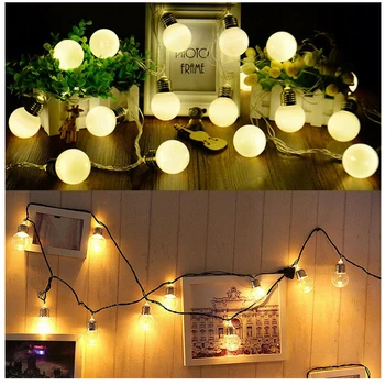 LED Víla Svetlo String Vianočný Veniec Ulici Svadobné Žiarovky String Svetlá Vonkajšie Strany Dovolenku Záhrada, Terasa Palube Plot