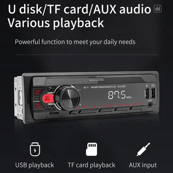 12V Auto Stereo Rádio Rôznych Prehrávanie Kompatibilné s Bluetooth, MP3 Prehrávač, Hlasový Asistent Auto Hudba MP3 Prehrávač TF Karta/USB/AUX