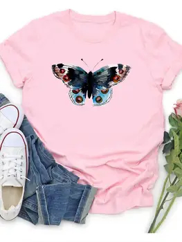 Motýľ Krásne Štýl Trend 90. rokov Vytlačené Oblečenie Bežné Tee Lete Ženy Oblečenie Ženskej Módy Krátky Rukáv T Grafické T-shirts