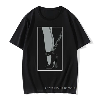 Novinka Krátke Sleeve Tee Tričko Pripútaný Podpätky BDSM T-Shirt Dominantné Submisívny Predloženie Master Camisas 3D Tričká Mužov