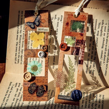 30Pcs Čas Dojem Múzeum box záložku vintage koláž motýľ literárny Dodávky materiálu študent darčekové karty 155 MM