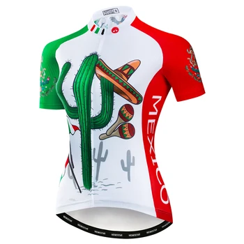 Cyklistický Dres Ženy Bicykli Top Letné Tričko Krátky Rukáv MTB Cyklistické Oblečenie Ropa Maillot Ciclismo Racing Cyklistické Oblečenie Mexiko
