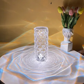 Crystal Stolná Lampa Transparentné Sklo Krištáľ Stolná Lampa Led Crystal Stolná Lampa Posteli Moderné Dekoratívne