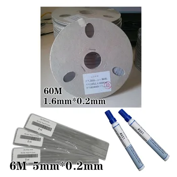 Fotovoltaické zváranie páskou 200Feet 1,6 mm x 0,2 mm 60M + 20Feet 5mm X 0,2 mm 6M + 2ks 951 Spájky zátka pero