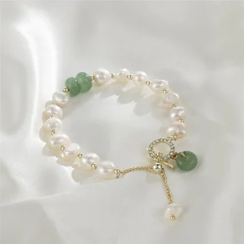 Móda Nepravidelný Perlový Náramok Emerald Náramok Elegantný Náramok ženské České Šperky Náramok pre Ženy