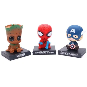 Infinity War Avengers Anime Figúrka Potriasa Hlavou, Iron Man, Spider Man Groot Hračky, Bábiky Model Dekorácie Vianočný Darček