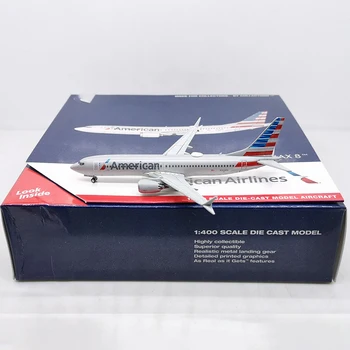 Diecast 1:400 Rozsahu American Airlines B737-8MAX Zliatiny Simulácia Lietadlo Model Darčekové Dekorácie Zber Displej