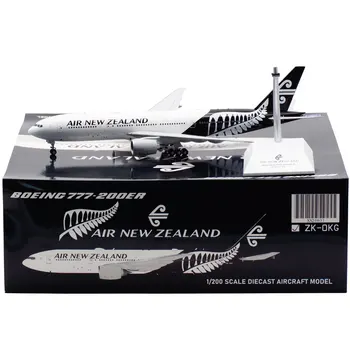 Diecast 1/200 Rozsahu Air New Zealand B777-200ER ZK-OKG Zliatiny Simulácia Cestujúcich Lietadiel Model so suvenírmi Ornament Darček Displej