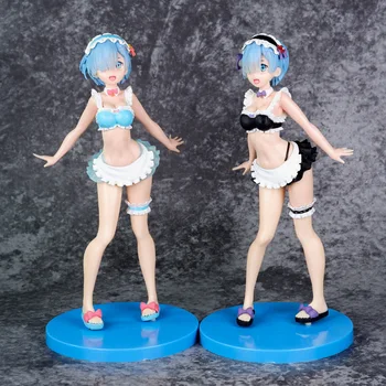 2 typy Anime Re:Život V inom Svete Od Nuly plavky Rem Ram sex Dievča akcie Obrázok PVC Model Kolekcie Hračky