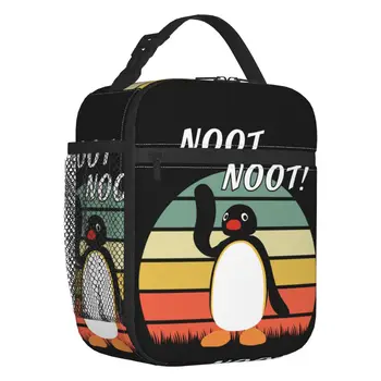 Pingu Noot Noot Izolované Obed Tašky pre Ženy Ulzzang Penguin Resuable Chladnejšie Tepelnej Bento Box Deti v Školskom veku
