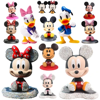 Karikatúra Disney Mickey Mouse, Minnie Mouse Akcie Obrázok Kawaii Model Hračka Cake Decoration Roztomilá Bábika Detí Vianočný Darček