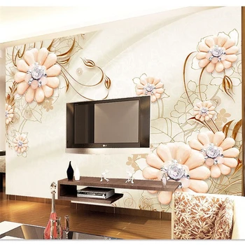beibehang Vlastné nové nádherné 3D Európskej luxusné šperky kvetinový pozadí steny obývacia izba hotel 3d tapeta abstraktných de parede