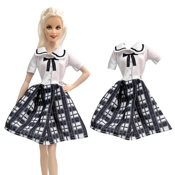 NOVÝ 1 Ks Módne Oblečenie Pre 1/6 Doll Oblečenie Luk Vzor Uniformy Sukne Party Šaty Pre Bábiku Barbie Príslušenstvo Darček Hračky