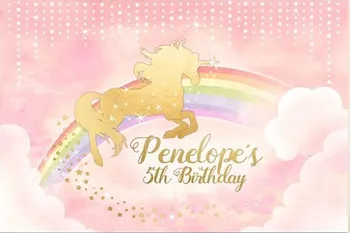 Vlastné ružové zlato trblietajúci sa kôň dúha unicorn baby sprcha pozadí Počítača tlač narodeniny pozadie