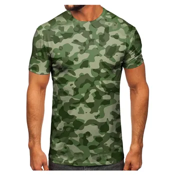 3d Kamufláž T-shirt Muži Ženy Vonkajšie Módne Príležitostné O Krk Krátky Rukáv Letnej Ulici Nadrozmerné Vojenské Športové Tričká