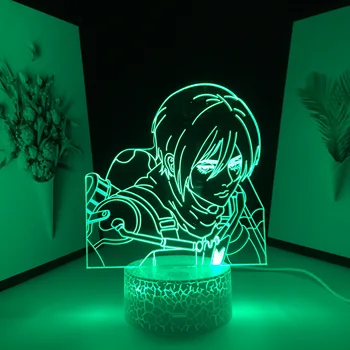 Útok na Titan Eren Lampa pre Dieťa Darček k Narodeninám Dieťa Spálne Dekorácie Manga Útok na Titan Lampa Anime 3D LED Nočné Svetlo