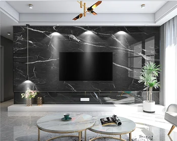 beibehang Prispôsobené nový moderný svetlo luxusný čierny mramor gauč TV papier pozadí steny abstraktných de parede tapety