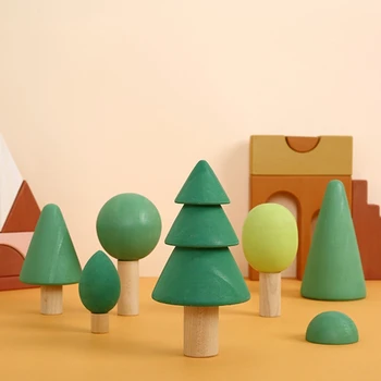 Prírodné Simulácia Strom Drevené Hračky pre Deti Montessori Hra Vzdelávacie Hračky Detská Izba Dekorácie Desktop Vybavenia T84C
