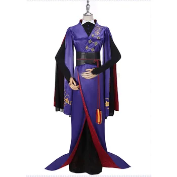 Hry Twisted-Wonderland Snehu Princezná Víl Schoenheit Cosplay Kostým Muži Ženy Tradičné kimono Fialová Saténové Šaty Oblečenie