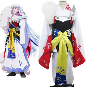 Unisex Anime Cos Inuyasha Sesshoumaru Kimono Cosplay Kostýmy Sady Vlastná Veľkosť