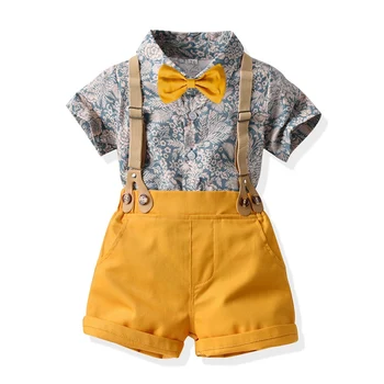 Rozpútať Roztomilosť! Brat a Sestra Pláži Dovolenku Oblečenie Set - Chlapčenské Gentleman Suit & Dievčenské Kvetinové Šaty (1-6 Rokov)