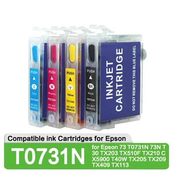 T0731 Naplniteľné Atramentom Cartridge pre Epson 73 T0731N 73N T30 TX203 TX510F TX210 CX5900 T40W TX205 TX209 TX409 TX113