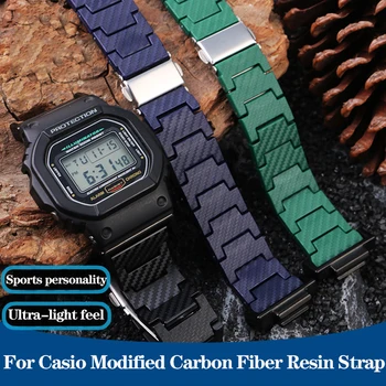 Upravený Uhlíkových Vlákien Textúra Živice Popruh pre G-SHOCK Casio DW-5600 DW5600 GW-B5600 GW-M5610 GA900 700 GA2100 Watchband Náramok