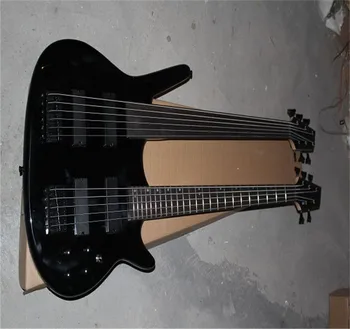 Veľkoobchodná Cena Vlastné dvojitý krk basová gitara 5 reťazec a 6 string basy super bass Elektrická Gitara
