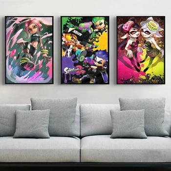 Splatoon Plagát Zostať Svieži Horúce Video Dekoratívne HD Maľovanie na Plátno Tlačiť Anime Wall Art Obývacia Izba, Spálňa Domova Darček